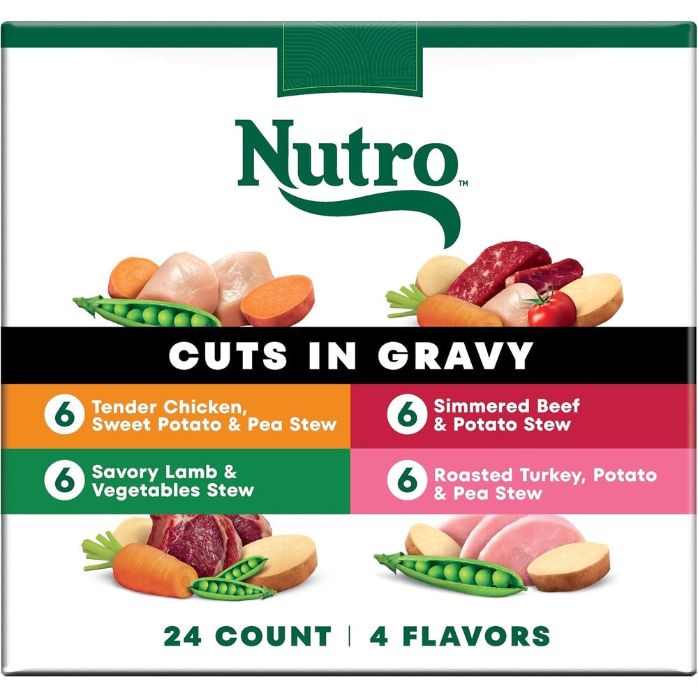 Nutro Natural Choice Cuts In Gravy Grain Free Wet Dog Food Variety Pack Turkey Chicken Lamb Beef Recipes Twenty Four Three Point Five Ounce Trays