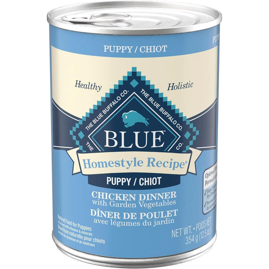 Blue Buffalo Homestyle Recipe Chicken Dinner With Garden Vegetables PatÃ© Natural Puppy Wet Dog Food Twelve point Five Ounce Twelve Count