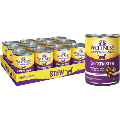 Wellness Complete Health Grain Free Chicken Stew Natural Wet Dog Food Pack Of Twelve Twelve Point Five Ounce Cans