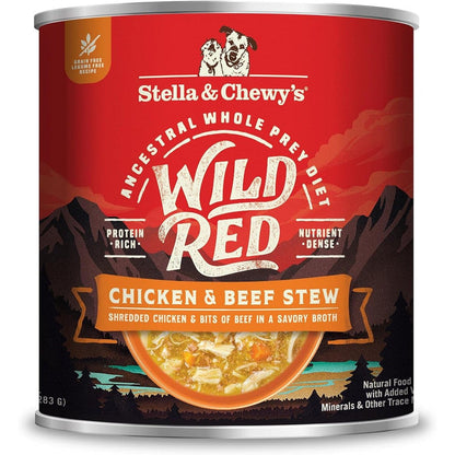 Stella & Chewy's Wild Red Wet Dog Food High Protein Chicken And Beef Stew Grain Free Premium Recipe For Picky Eaters Ten Ounce Can Pack Of 6