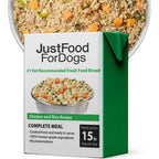 JustFoodForDogs Pantry Fresh Wet Dog Food Chicken And White Rice Human Grade Recipe Complete Meal Or Topper Twelve Point Five Ounce Pack Of Six