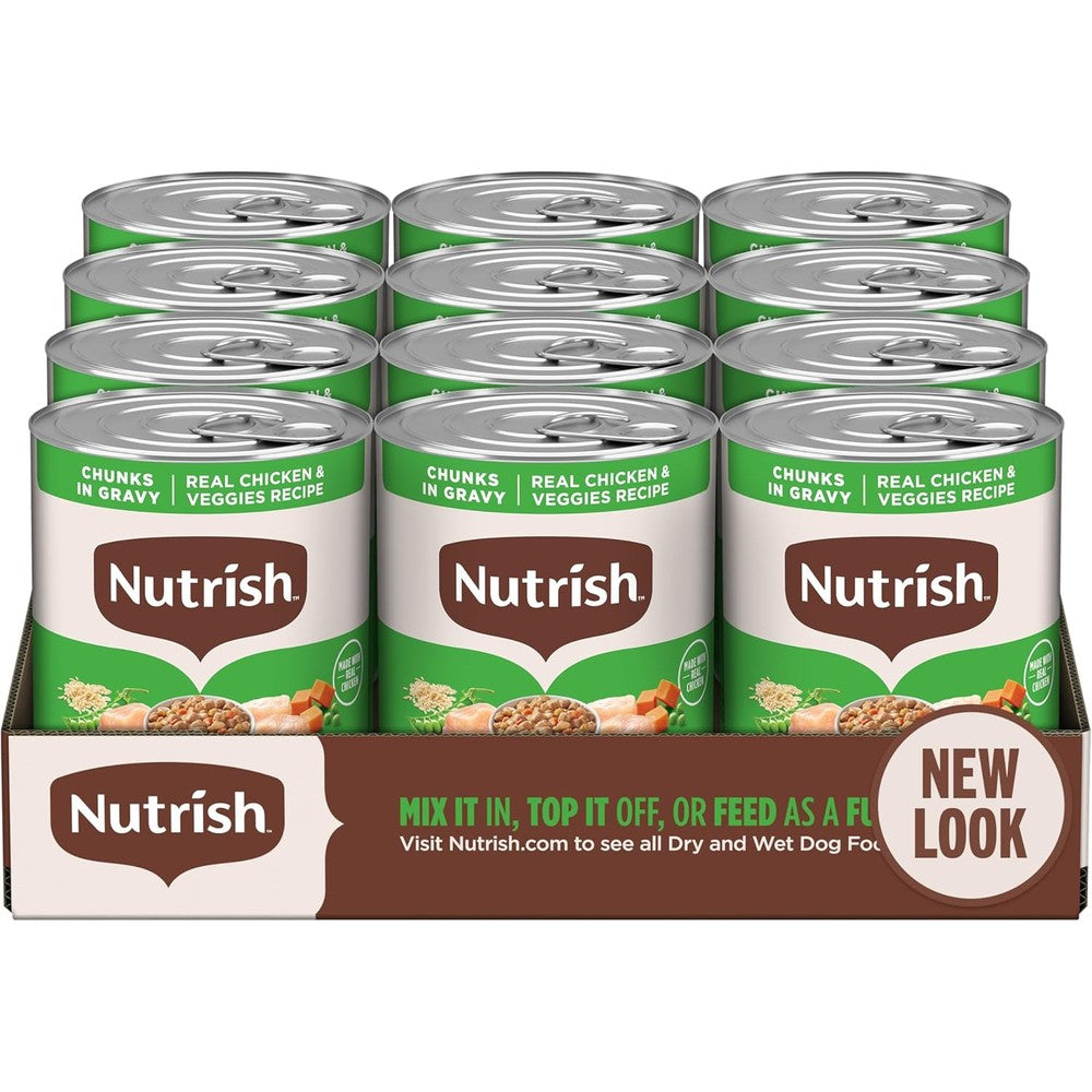 Nutrish Rachael Ray Premium Wet Dog Food Chunks In Gravy Real Chicken And Veggies Recipe Whole Health Blend Thirteen Ounce Can Twelve Count