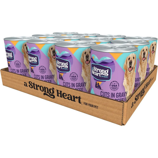 Strongheart Wet Dog Food Cuts In Gravy With Beef Thirteen Point Two Ounce Cans Pack Of Twelve