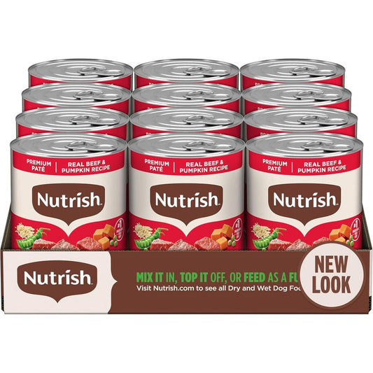 Rachael Ray Nutrish Whole Health Blend Real Beef And Pumpkin Recipe Premium Pate Wet Dog Food For Adult Dogs Thirteen Ounce Can Twelve Count