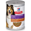 Hill's Science Diet Adult Sensitive Stomach And Skin Tender Turkey And Rice Stew Wet Dog Food 12.5 Ounce Cans 12 Pack