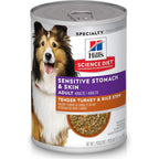 Hill's Science Diet Adult Sensitive Stomach And Skin Tender Turkey And Rice Stew Wet Dog Food 12.5 Ounce Cans 12 Pack