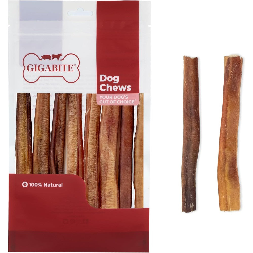Best Pet Supplies GigaBite Bully Sticks For Dogs All Natural Beef Pizzle Dog Chews Odor And Rawhide Free Half Cut 6 Inch Sticks Pack Of 10