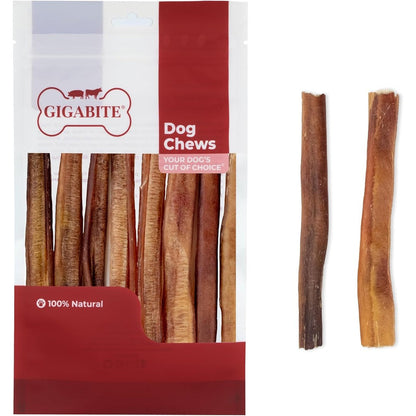 Best Pet Supplies GigaBite Bully Sticks For Dogs All Natural Beef Pizzle Dog Chews Odor And Rawhide Free Half Cut 6 Inch Sticks Pack Of 10