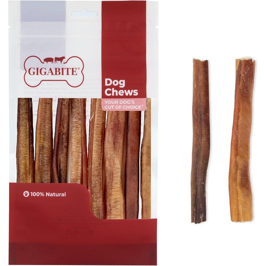 Best Pet Supplies GigaBite Bully Sticks For Dogs All Natural Beef Pizzle Dog Chews Odor And Rawhide Free Half Cut 6 Inch Sticks Pack Of 10