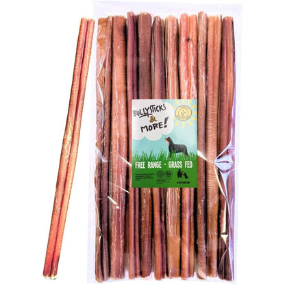 Bullysticks & More 12 Inch Bully Sticks Regular 8 Pack All Natural Grass Fed Beef Pizzle Dog Chews For Medium Dogs Healthy Rawhide Free Treats