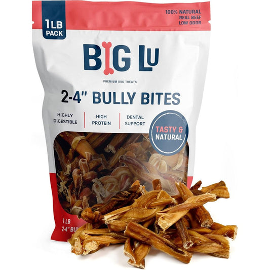 Big Lu Bully And Braided Bites Variety Bag One Pound All Natural Grass Fed Beef Chews For Small Medium And Large Dogs Long Lasting Treats