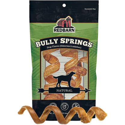 Redbarn Pet Products Bully Spring Dog Chews 4 To 6 Inches 100 Percent Natural Beef Pizzle Spiral Sticks Rawhide Free Dental Chews 3 Count