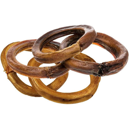 Hotspot Pets Bully Stick Rings Premium All Natural Long Lasting Twisted Beef Pizzle Dog Chew Treats Grain Free Rawhide Alternative 10 Pack