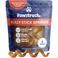 Pawstruck All Natural Six Inch Bully Stick Springs For Dogs Rawhide Free One Hundred Percent Beef Fully Digestible Low Odor Chew Bones Three Pack