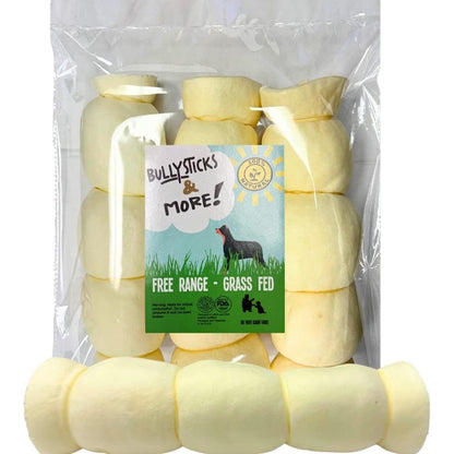 Bullysticks & More Beef Cheek Rolls For Dogs 10-12 Inch Extra Thick Premium No Hide Dog Chews Sourced From Grass Fed Cattle Three Count