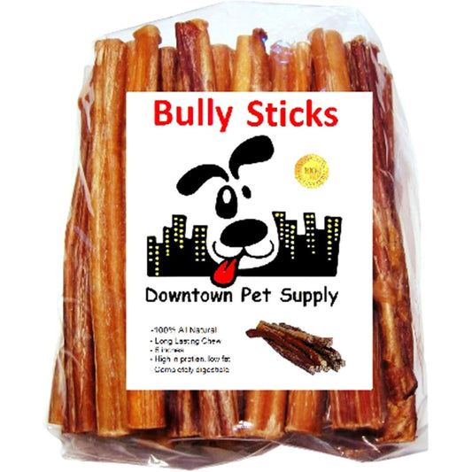 Downtown Pet Supply Bully Sticks for Dogs Natural 6 Inch Beef Chews Odor Free Rawhide Free Long Lasting Dog Treats For Aggressive Chewers 10 Pack