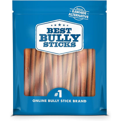 Best Bully Sticks 6 Inch Odor Free Bully Sticks All Natural Grass Fed Beef Dental Dog Chews For Large Breeds 20 Count Pack of 1 Bulk Bag