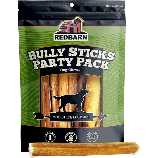 Redbarn Pet Products All Natural Bully Sticks Variety Party Pack Rawhide Free Single Ingredient Beef Dental Treats For Small And Large Dogs 8 Ounce...
