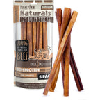 Mighty Paw Long Lasting Twelve Inch Bully Sticks For Dogs All Natural Grass Fed Beef Chews Lower Odor Single Ingredient Treats Five Count