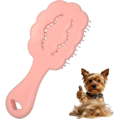 Maeelou Cloud Shape Small Dog Grooming Brush And Detangling Pet Comb For Shih Tzus Yorkies And Maltipoos Premium Wet And Dry Hair Massager Pink