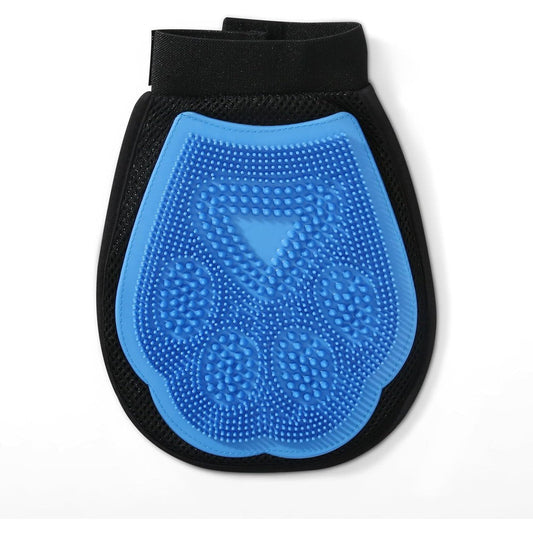 Wags & Wiggles Dual Sided Dog Grooming Glove 2 in 1 Rubber and Velour Pet Hair Remover and Bathing Massage Mitt For Dogs and Cats 1 Count