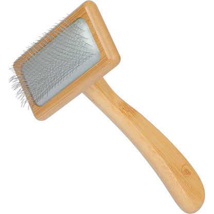 Muse And Iris Pet Slicker Brush With Eco Friendly Bamboo Handle For Dogs And Cats Gentle Grooming Comb For Removing Shedding Tangles And Mats