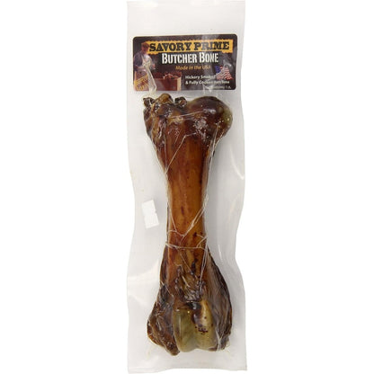 Savory Prime Ham Butcher Bone Naturally Hickory Smoked Pork Bone For Medium And Large Dogs One Count