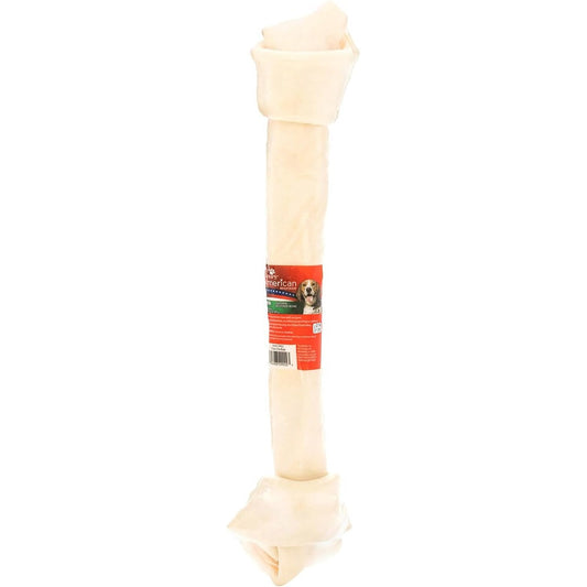 Pet Factory American Beefhide Knotted Bone Dog Chew Treat Premium Dental Toy For Large Dogs Natural Flavor Twenty To Twenty Two Inches One Count