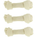 Dog Treat Outlet Dog Rawhide Bones Bulk Pack of 3 Natural Rawhide Protein Treats Knot Bone Chews Medium