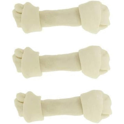 Dog Treat Outlet Dog Rawhide Bones Bulk Pack of 3 Natural Rawhide Protein Treats Knot Bone Chews Medium
