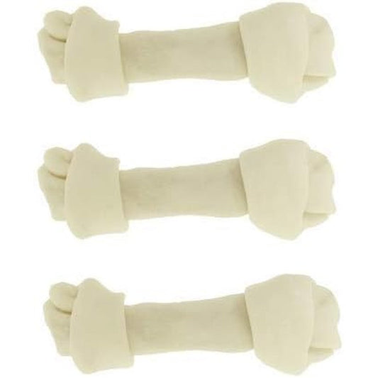 Dog Treat Outlet Dog Rawhide Bones Bulk Pack of 3 Natural Rawhide Protein Treats Knot Bone Chews Medium