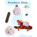 HAEZU Bearded Dragon Clothes Lizard Toy Set With Mini Straw Hat Skateboard And Mini Backpack Costume Accessories For Iguanas Small Animals Rose Red