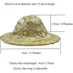 LXLVOUEG Three Pieces Chicken Straw Hats For Hen And Small Animals Miniature Helmet With Adjustable Elastic Chin Strap Three Point One Five Inches - Image 1
