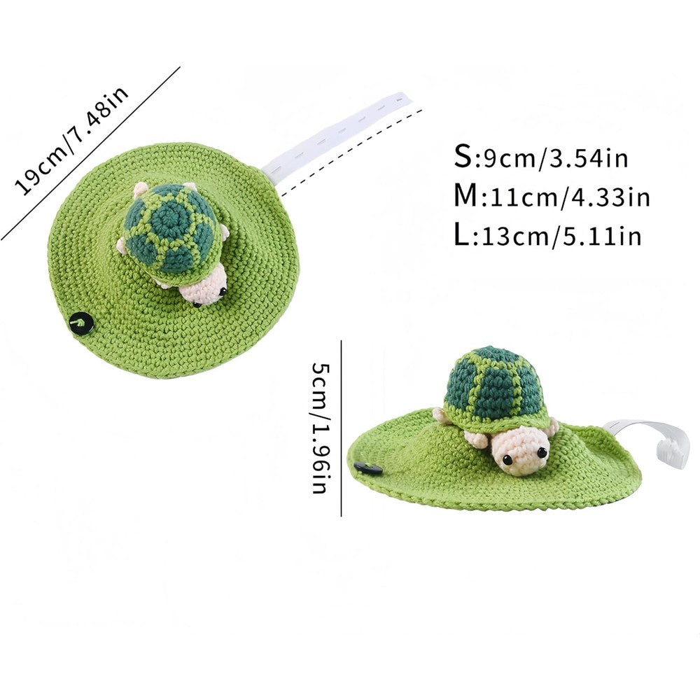 Werdecade Knitted Turtle Sweater For Pet Tortoise Handmade Green Woolen Shell Costume Apparel For Small Turtles And Tortoises Small Size