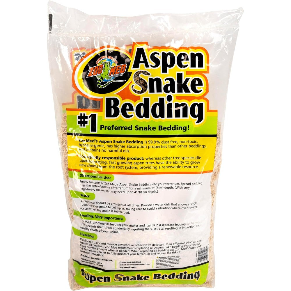 Zoo Med aspen snake bedding front view packaging