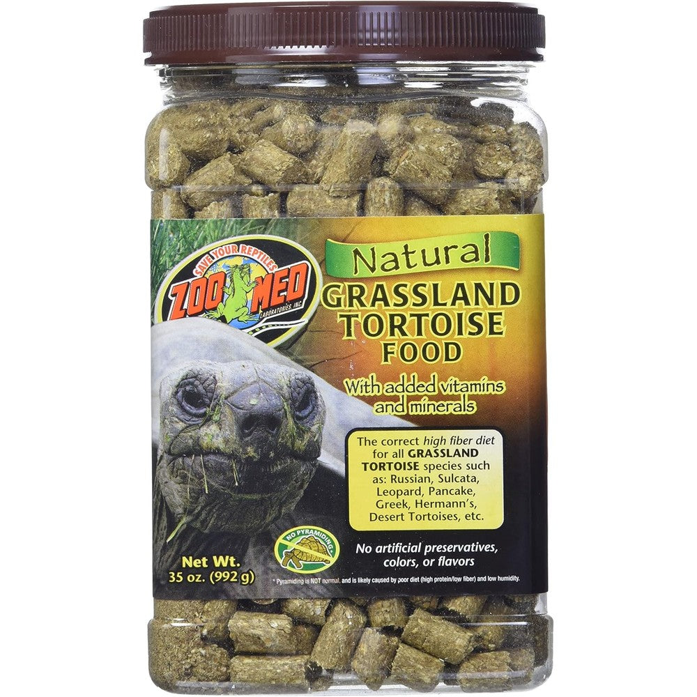 Zoo Med natural grassland tortoise food jar front view