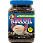Zoo Med axolotl and aquatic newt food front view container