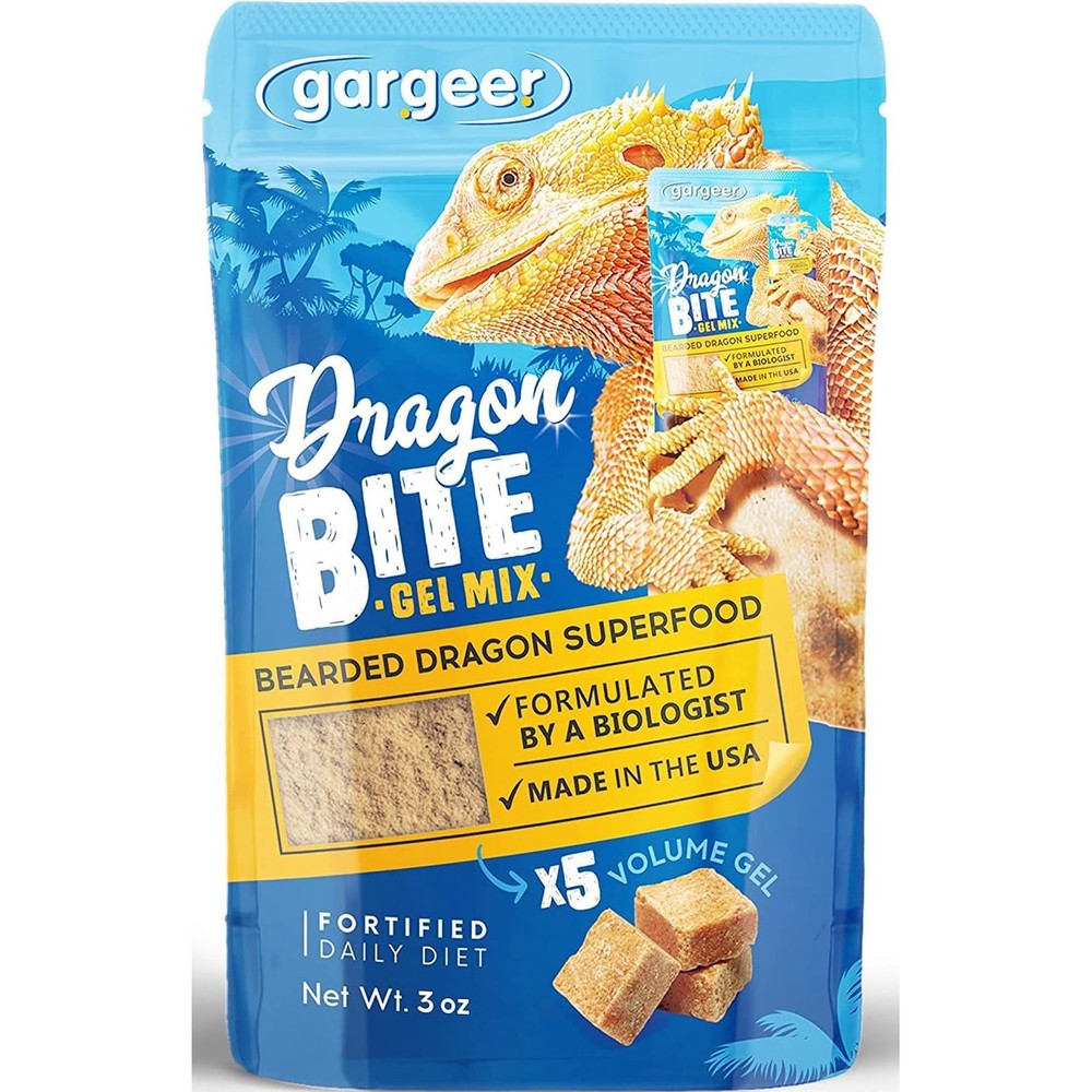 Gargeer bearded dragon food front view package