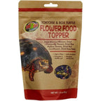 Zoo Med tortoise and box turtle flower food topper front view container
