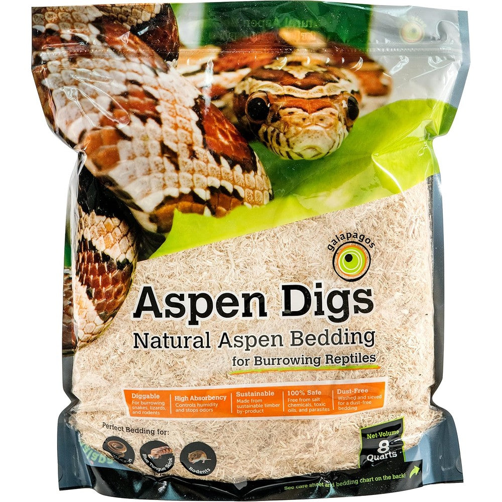 Galapagos Aspen Digs Shavings Bedding front view packaging