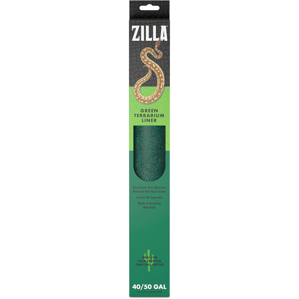 Zilla reptile terrarium bedding substrate floor liner green front view