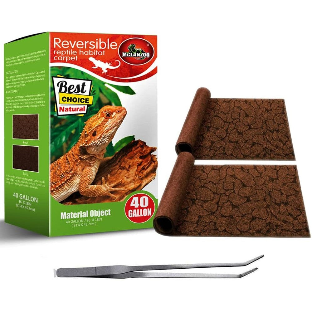 Mclantoo reptile carpet front view packaging and rolled mats