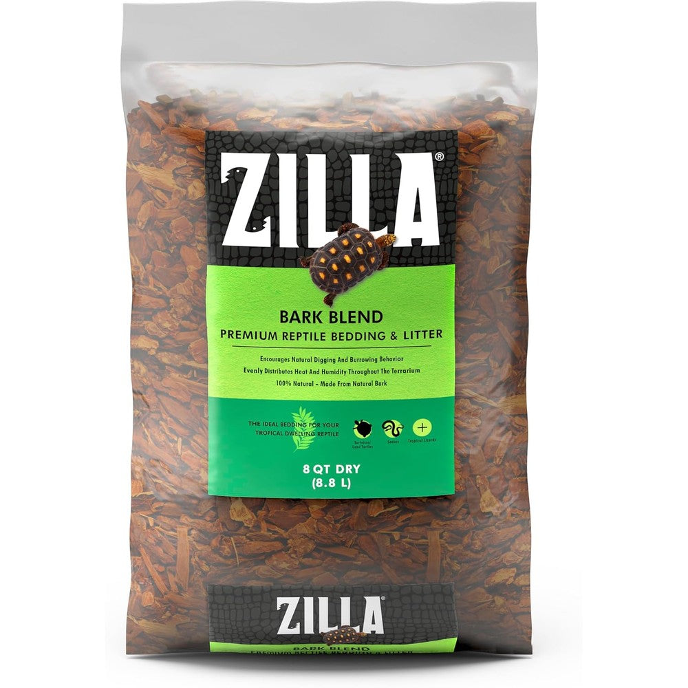 Zilla reptile terrarium bedding bark blend front view bag
