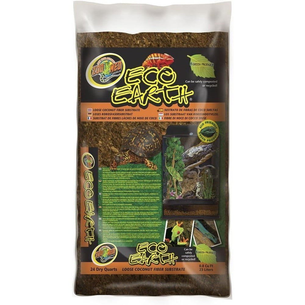 Zoo Med Eco Earth Loose Coconut Fiber Substrate front view bag packaging