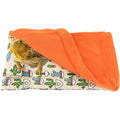 Hosukko bearded dragon bed front view with orange sleeping bag and pillow