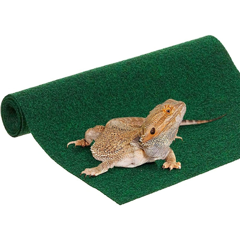 SunGrow reptile mat front view showing green terrarium liner surface