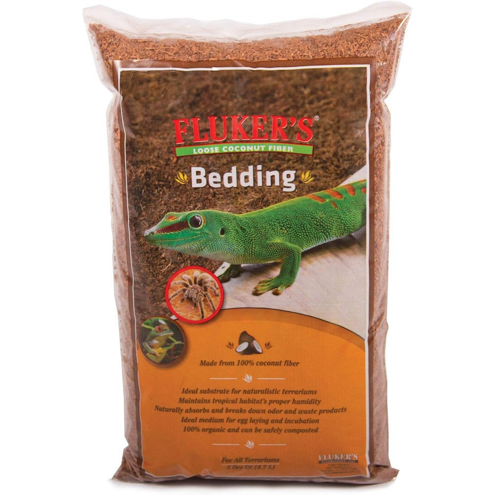 Fluker's loose coconut fiber reptile bedding front view bag