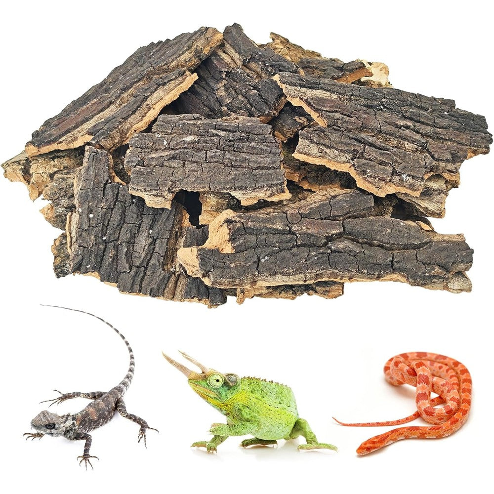 BNOSDM Reptile Cork Bark Substrate Natural Flat Champagne Wood Bedding For Terrarium Habitats Twenty Four Ounce