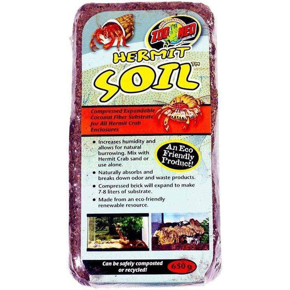 Zoo Med Hermit Soil Coconut Fiber Brick front view packaging substrate