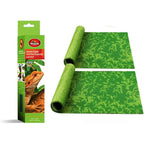 Mclanzoo reptile carpet front view showing tropical print terrarium liner